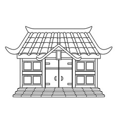 Ninja House Isolated Coloring Page For Kids