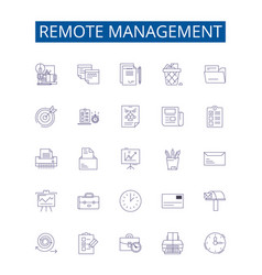 Remote Management Line Icons Signs Set Design