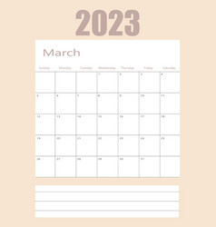 Simple Printable March Calendar 2020