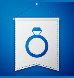 Blue Wedding Rings Icon Isolated On