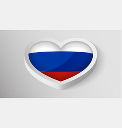 Eps10 Patriotic Heart With Flag Of Russia