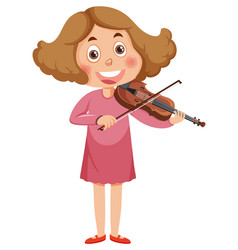 Happy Girl Playing Violin