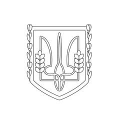 Coat Of Arms Of Ukraine Ukrainian Symbols Line Art