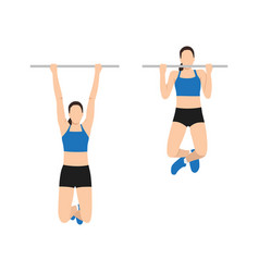 Woman Doing Chin Up Exercise Flat