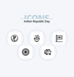 Indian Republic Day Line Icon Pack 5 Icon Design