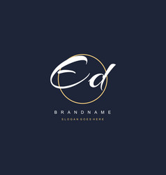 Initial Letter Ed Logo Monogram Feminine Style