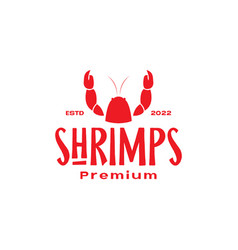 Red Giant Shrimp Or Lobster Seafood Logo Design