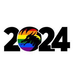 Lgbtq 2024 Rainbow Logo With The Dragon Icon