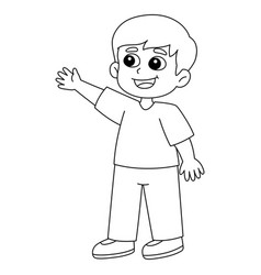 Happy Boy Isolated Coloring Page For Kids