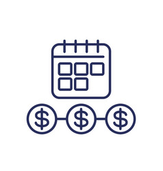 Annuity Line Icon With Calendar Interest Payments