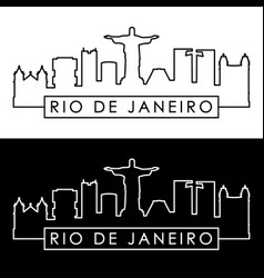 Rio De Janeiro Skyline Linear Style