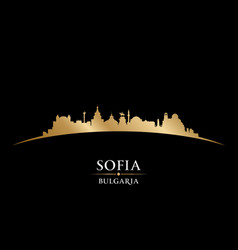 Sofia Bulgaria City Silhouette Black Background