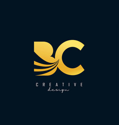 Creative Golden Letters Bc B C Logo With Leading