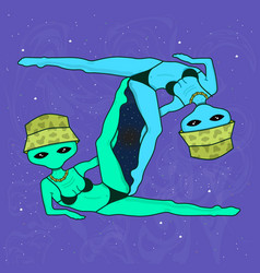 Alien Sexy Hot Girls In Space Cartoon