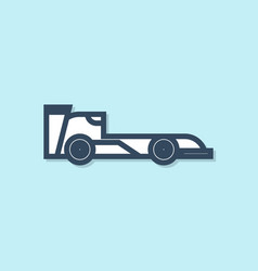 Blue Line Formula Race Car Icon Isolated On