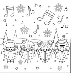 Group Of Children Singing Christmas Carols