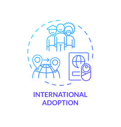 International Adoption Blue Gradient Concept Icon