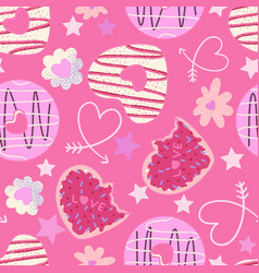 Pink Valentine Sweet Hearts Seamless Pattern