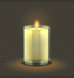 A Burning Candle In Glass Jar