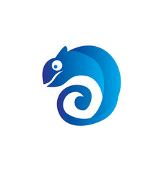 Abstract Blue Chameleon Logo Icon