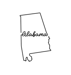 Alabama Us State Outline Map With The Handwritten