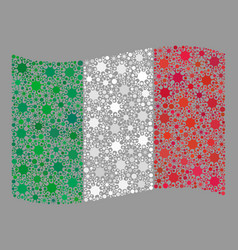 Covid19 Italy Flag - Waving Collage Covid-2019