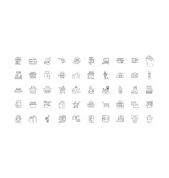 Ecommerce Concept Linear Icons Line