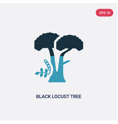 Two Color Black Locust Tree Icon From Nature