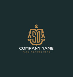 Initial So Logo For Law Firm With Luxury Modern