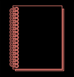 Neon Notebook With Spring Red Color Image Flat