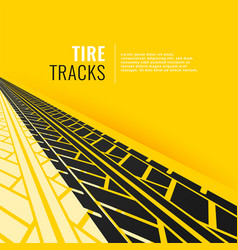 Tire Tracks In Perspective Om Yellow Background