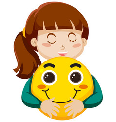 A Girl Hugging Smiley Emoji