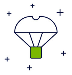 Filled Outline Box Flying On Parachute Icon