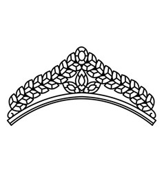 Leaves And Jewel Stroke Crown