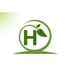 Letter H Leaf Logo Design Template