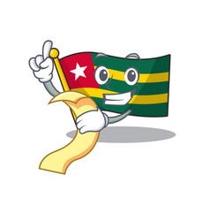 Flag Togo Scroll Cartoon Character Holding Menu