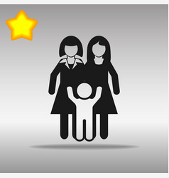 Lesbian Couple With A Baby Black Icon Button Logo