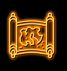 Map Medieval Neon Glow Icon