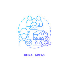 Rural Areas Blue Gradient Concept Icon