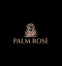 Simple Palm And Rose Business Logo Design Template