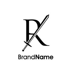 Luxury Initial R Sword Logo