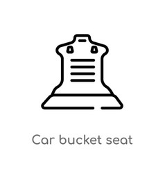 Outline Car Bucket Seat Icon Isolated Black