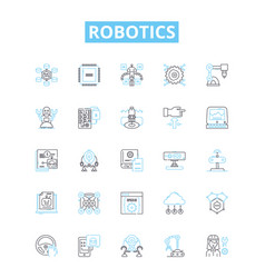 Robotics Line Icons Set Robots Automation