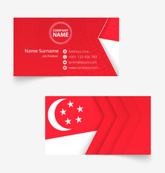 Singapore Flag Business Card Standard Size 90x50