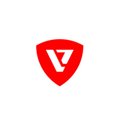 V Shield Red Minimalist Logo Design