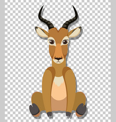 Cute Impala In Flat Cartoon Style