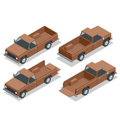 Isometric Farmer Pickup Truck Car Icon