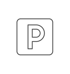 Parking Sign Line Outline Icon