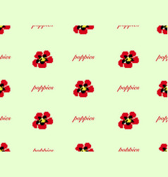 Poppies Cartoon Character Seamless Pattern