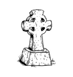 Ancient Cross Tombstone Engraving